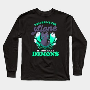 Me And My Demons - Cute Evil Cat Gift Long Sleeve T-Shirt